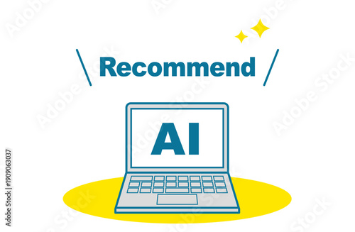 AIにおすすめを提案させる　ベクターアイコン　カラー