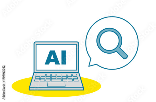 AI検索　ベクターアイコン　カラー