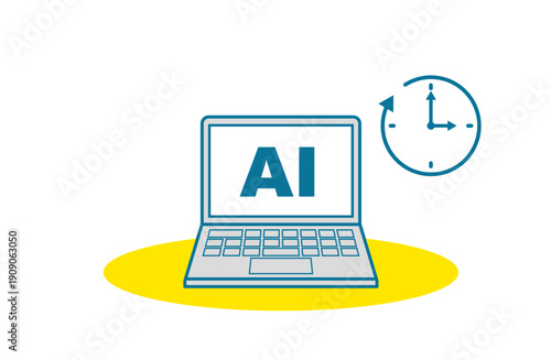 AIで時間短縮　ベクターアイコン　カラー