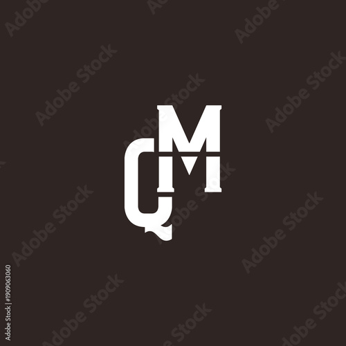 QM Abstract Initial Logo. Clean, high-contrast typography suitable for branding, identity, and corporate design. Ideal for logos, signage, and minimalist graphic projects.