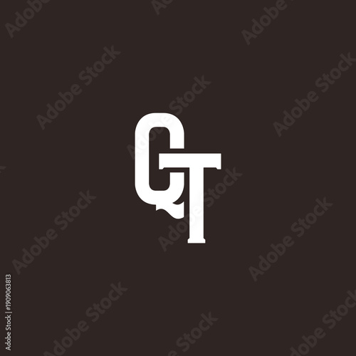 QT Abstract Initial Logo. Clean, high-contrast typography suitable for branding, identity, and corporate design. Ideal for logos, signage, and minimalist graphic projects.