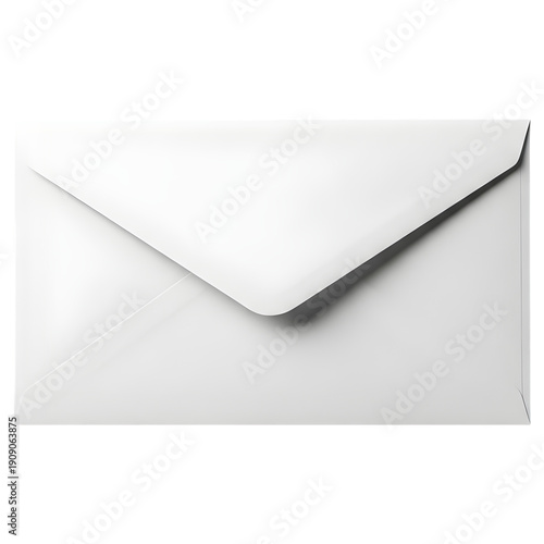 Standard White Letter Envelope Back View with Flap