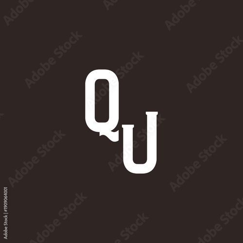 QU Abstract Initial Logo. Clean, high-contrast typography suitable for branding, identity, and corporate design. Ideal for logos, signage, and minimalist graphic projects.