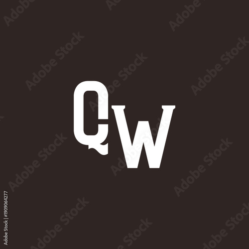 QW Abstract Initial Logo. Clean, high-contrast typography suitable for branding, identity, and corporate design. Ideal for logos, signage, and minimalist graphic projects.