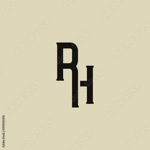 RH Abstract Initial Logo. Clean, high-contrast typography suitable for branding, identity, and corporate design. Ideal for logos, signage, and minimalist graphic projects.