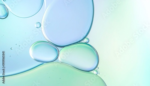 Soft, blended liquid blobs in pastel blues and greens