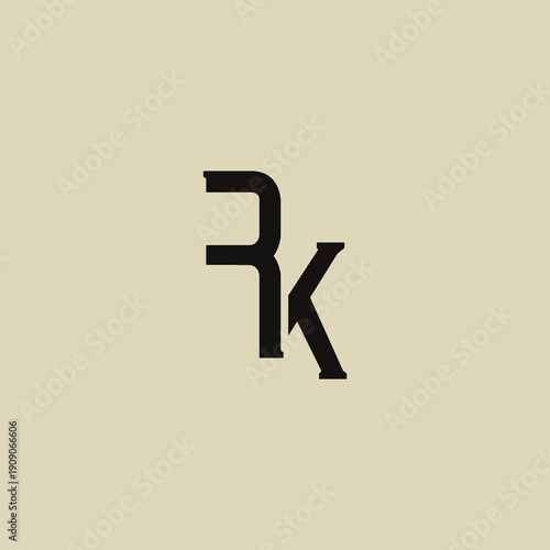 RK Abstract Initial Logo. Clean, high-contrast typography suitable for branding, identity, and corporate design. Ideal for logos, signage, and minimalist graphic projects.