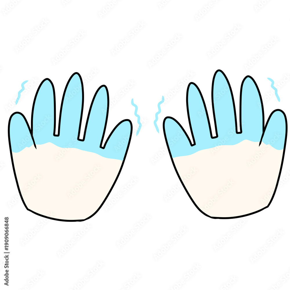 Obraz premium Cold hands illustration 手の冷え イラスト