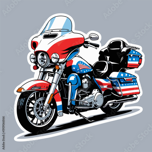 motorcycle with American flag pattern
