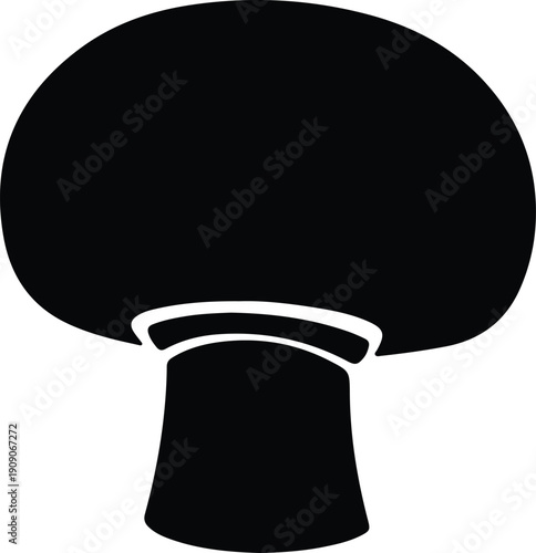 silhouette mushroom button fungus food cooking ingredient icon symbol vector design