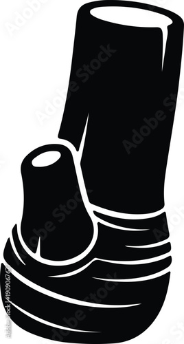 silhouette of a glass water pipe used for smoking cannabis vector design