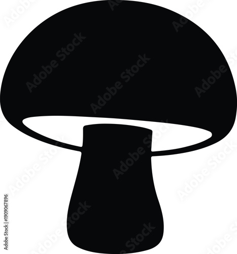 silhouette of a single forest mushroom on a white background vector design
