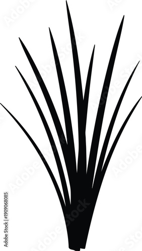 silhouette of long grass blades bundle for nature themed vector design