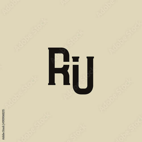 RU Abstract Initial Logo. Clean, high-contrast typography suitable for branding, identity, and corporate design. Ideal for logos, signage, and minimalist graphic projects.