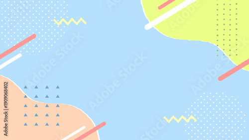 フルHDサイズ／版ズレ風がかわいいゆる幾何学背景