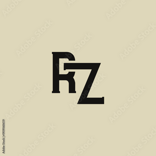 RZ Abstract Initial Logo. Clean, high-contrast typography suitable for branding, identity, and corporate design. Ideal for logos, signage, and minimalist graphic projects.