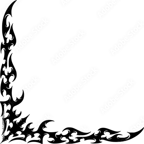 Tableau sur toile Neo Cyber Tribal Corner Frame, Gothic Tribal Corner Graphic