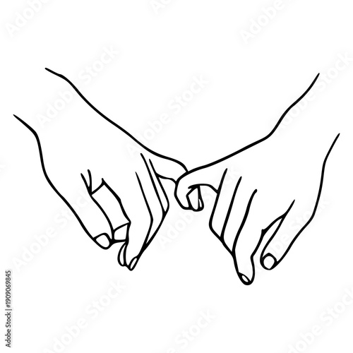 hand-drawn pinky swear illustration for friendship and trust concept