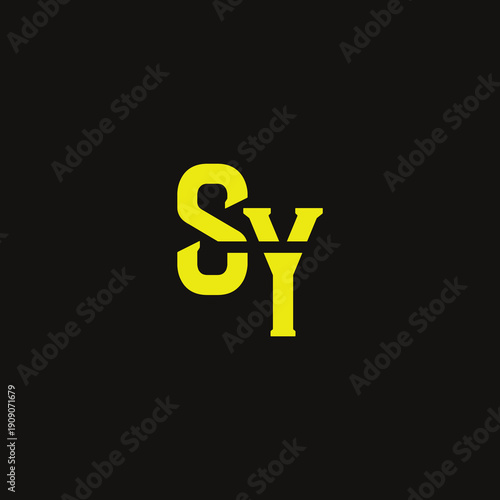 SY Abstract Initial Logo. Clean, high-contrast typography suitable for branding, identity, and corporate design. Ideal for logos, signage, and minimalist graphic projects.