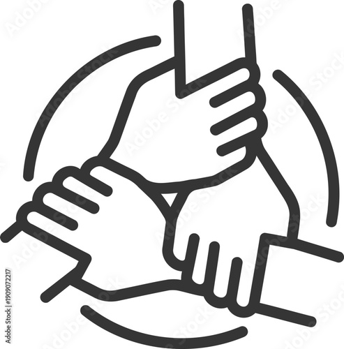 Team Management Group Collaboration Line Icon Vector