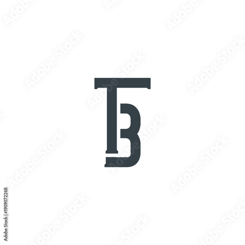 TB Abstract Initial Logo. Clean, high-contrast typography suitable for branding, identity, and corporate design. Ideal for logos, signage, and minimalist graphic projects.