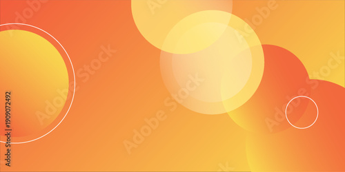 Abstract minimal background with orange color. orange circle shapes background design concept. Dynamic shapes composition. Vector illustration