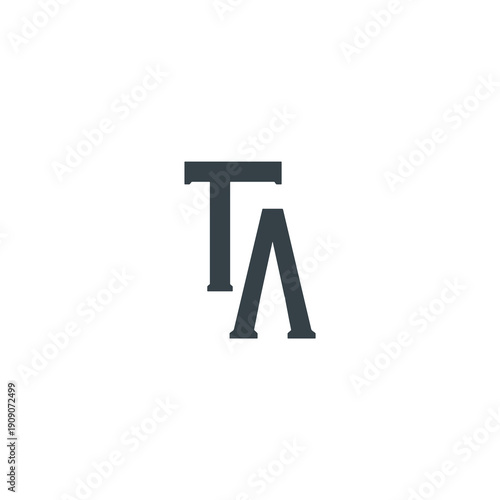 TA Abstract Initial Logo. Clean, high-contrast typography suitable for branding, identity, and corporate design. Ideal for logos, signage, and minimalist graphic projects.