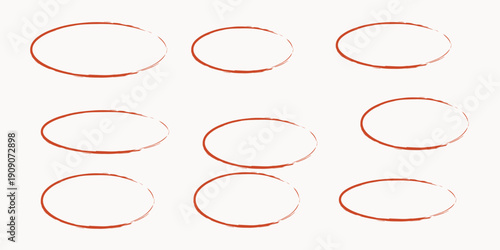 A collection of various oval shapes in different sizes and orientations