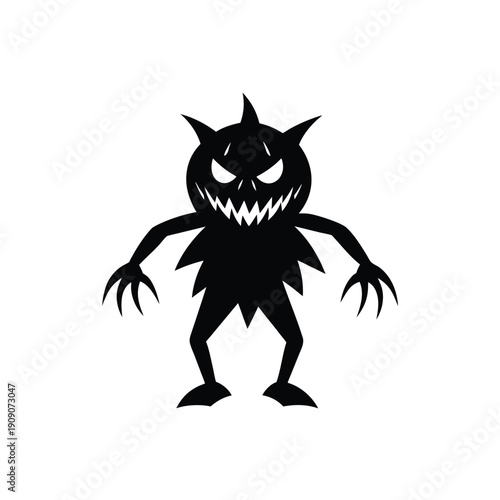 Spooky Pumpkin Monster with Glowing Eyes for Halloween Decorations