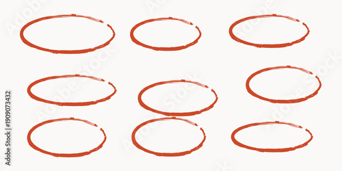 A collection of various oval shapes in different sizes and orientations