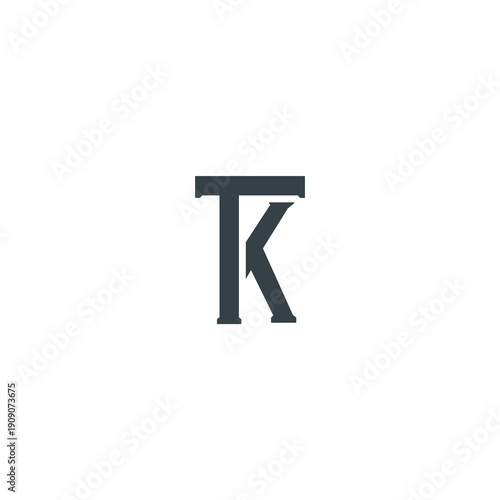 TK Abstract Initial Logo. Clean, high-contrast typography suitable for branding, identity, and corporate design. Ideal for logos, signage, and minimalist graphic projects.