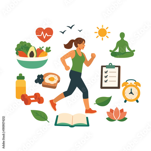 Healthy lifestyle with fitness and wellness activities