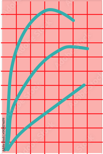 business graph on red background