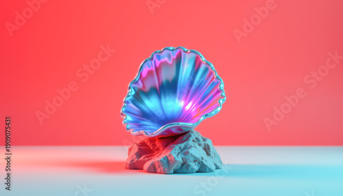 Iridescent Shell Light Pink Gradient Background