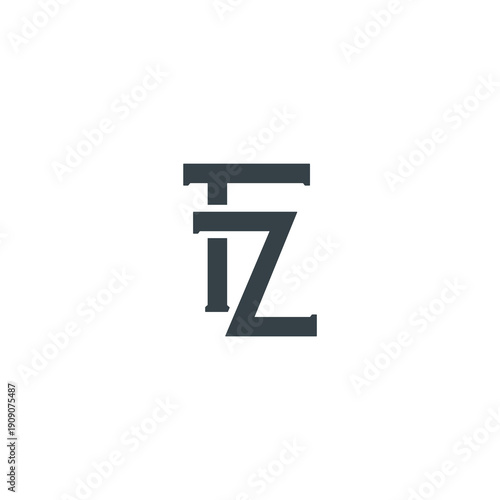 TZ Abstract Initial Logo. Clean, high-contrast typography suitable for branding, identity, and corporate design. Ideal for logos, signage, and minimalist graphic projects.
