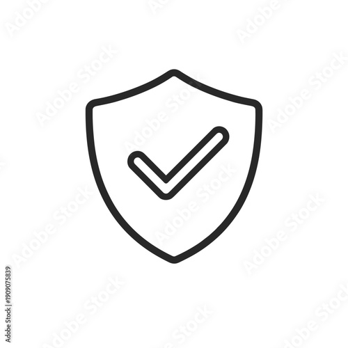Shield Icon with Checkmark for Security