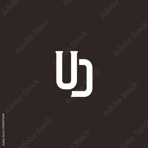 UD Abstract Initial Logo. Clean, high-contrast typography suitable for branding, identity, and corporate design. Ideal for logos, signage, and minimalist graphic projects.