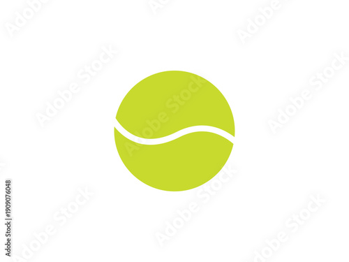 Simple vector illustration of a lime green tennis ball, perfect for sports, games, and outdoor activity themes.