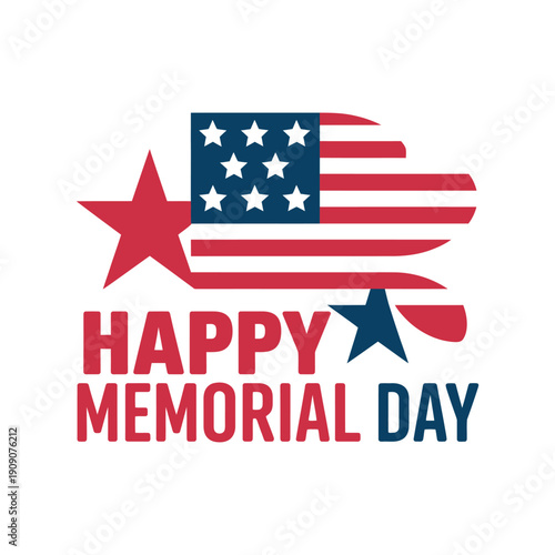 A graphic illustration of a Memorial Day message with American flag design