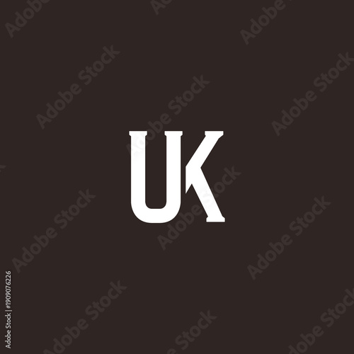 UK Abstract Initial Logo. Clean, high-contrast typography suitable for branding, identity, and corporate design. Ideal for logos, signage, and minimalist graphic projects.