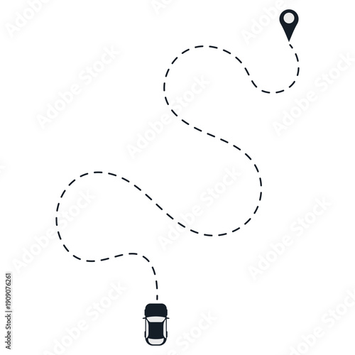 Mudik Travel Route Line Illustration