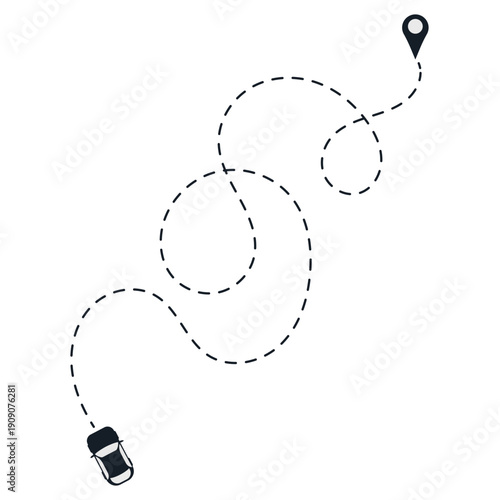 Mudik Travel Route Line Illustration