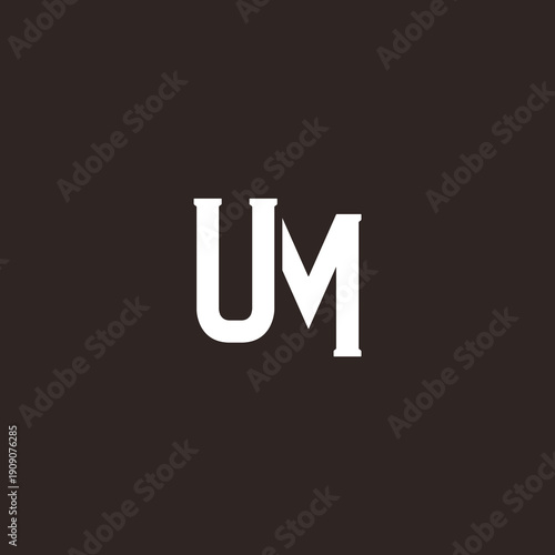 UM Abstract Initial Logo. Clean, high-contrast typography suitable for branding, identity, and corporate design. Ideal for logos, signage, and minimalist graphic projects.