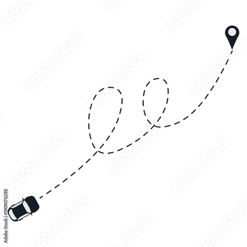 Mudik Travel Route Line Illustration