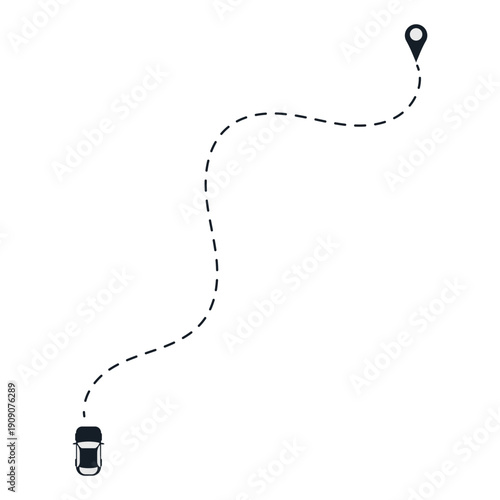 Mudik Travel Route Line Illustration