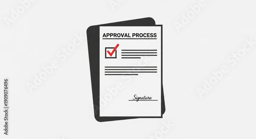 Document with Approval Process and Checkmark.