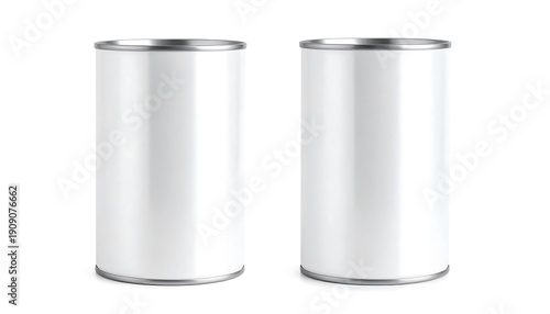 Wallpaper Mural Two blank white tin cans side by side on a white background. Torontodigital.ca