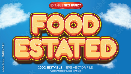 3D text effect food estate theme