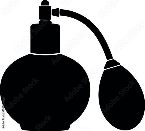 Vintage perfume atomizer silhouette for fragrance and beauty design
