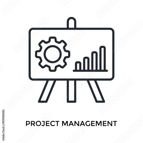 Project Management Icon Outline Style. Vector Illustration For Graphic Design
